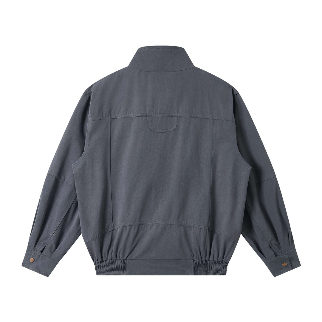 Herren Leichter Canvas-Fieldblouson mit Stehkragen, verdecktem Reißverschluss und elastischem Saum Echoarchiv