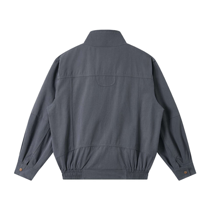 Herren Leichter Canvas-Fieldblouson mit Stehkragen, verdecktem Reißverschluss und elastischem Saum Echoarchiv