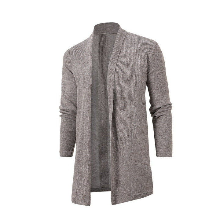 Herren Strickjacke mit offenem Design und minimalistischen Taschen Echoarchiv