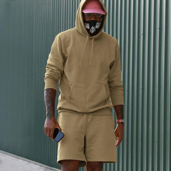 Echoarchiv Herren Hoodie-Shorts-Set mit Kängurutasche