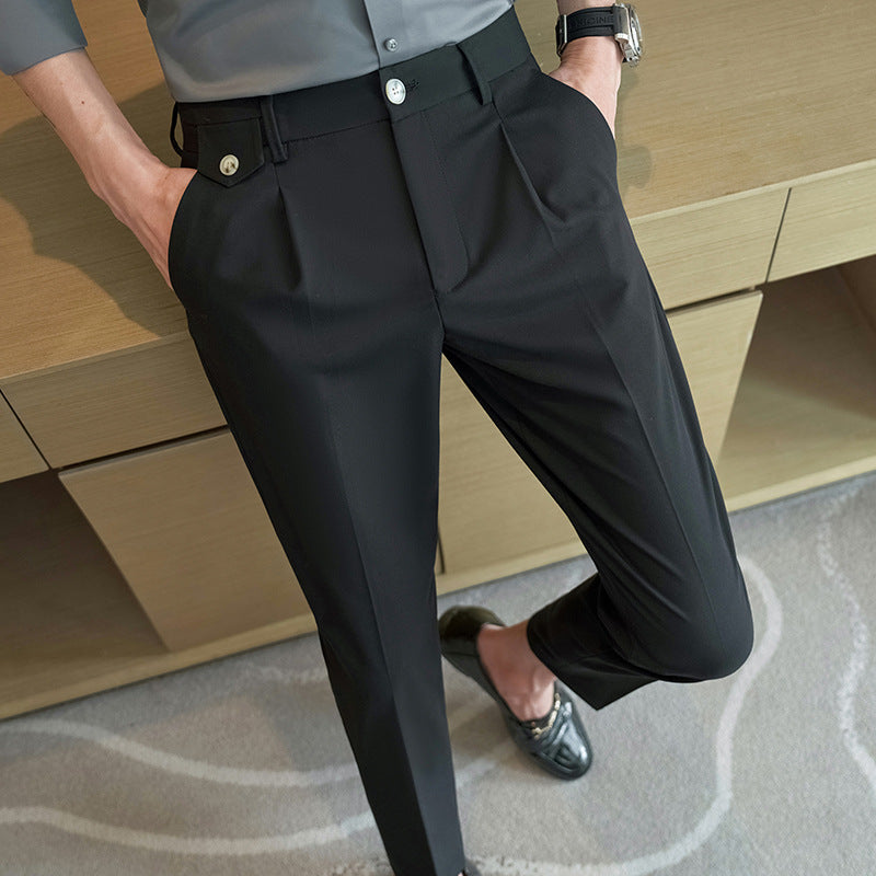 Herren elegante Anzughose mit modernem Schnitt und praktischen Taschen Echoarchiv