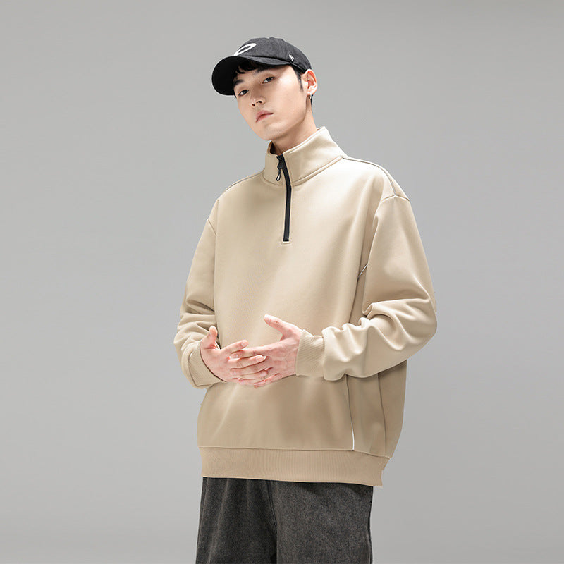Herren Halfzip-Sweatshirt mit Stehkragen, reflektierenden Kedernähten und geripptem Saum Echo Archiv