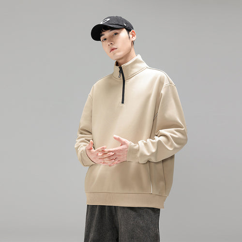 Herren Halfzip-Sweatshirt mit Stehkragen, reflektierenden Kedernähten und geripptem Saum Echo Archiv