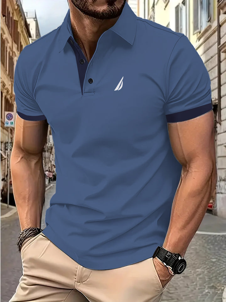 Herren Polohemd mit stilvollem Kragen und detailreicher Knopfleiste Echoarchiv