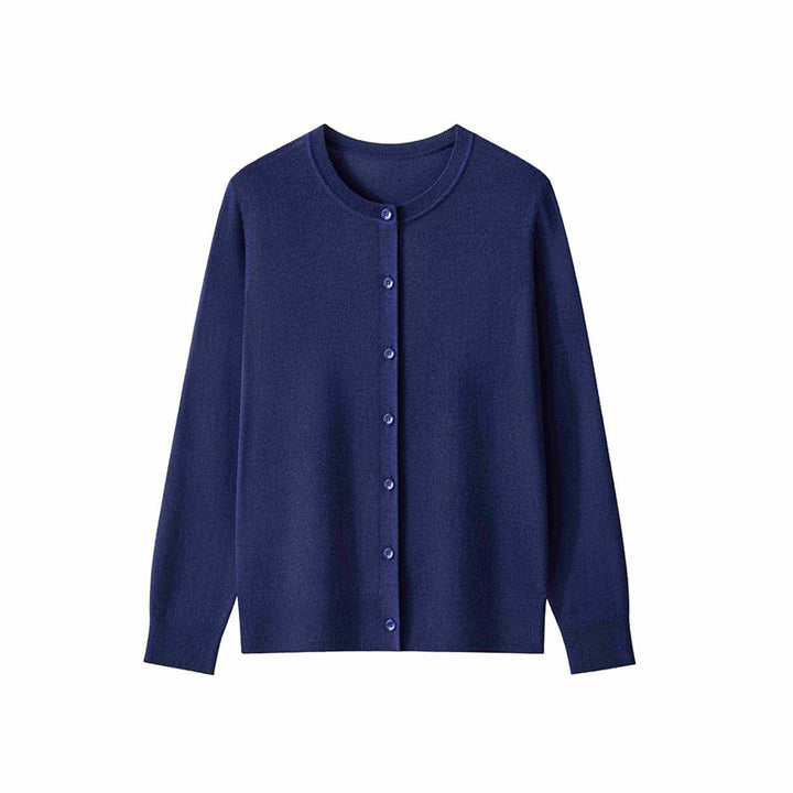 Damen Feinstrick-Cardigan mit Rundhalsausschnitt und Knopfleiste Echo Archiv
