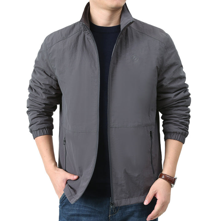 Herren Leichte Windjacke mit Stehkragen, Zwei Reißverschlusstaschen und elastischen Bündchen Echo Archiv