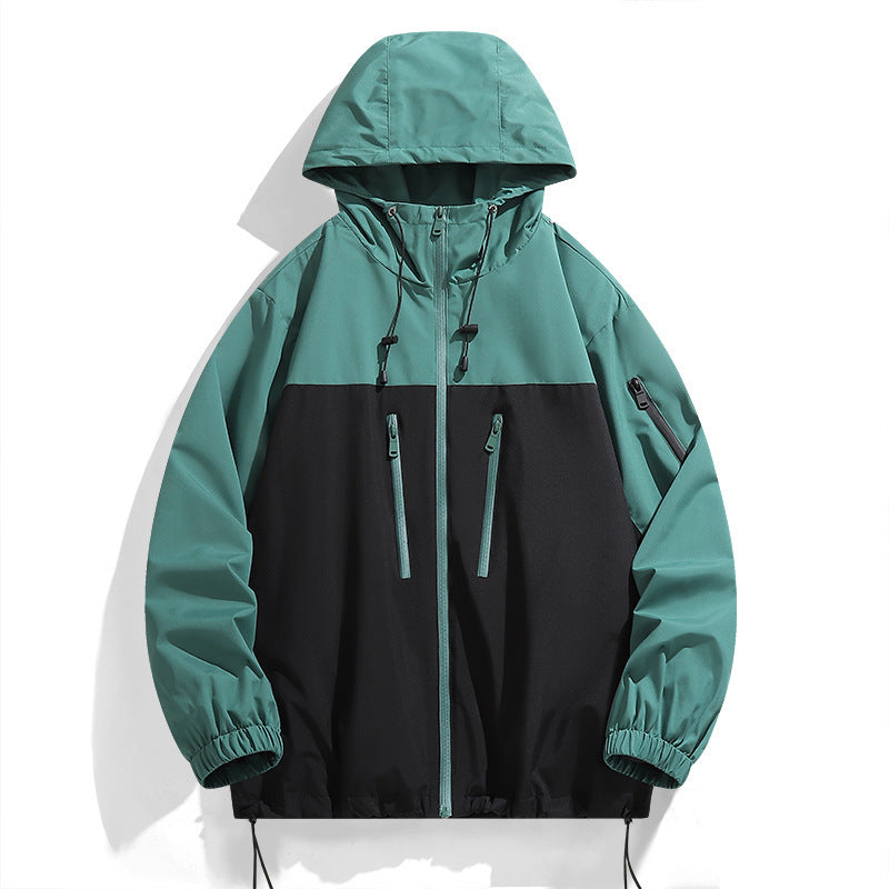 Herren winddichte Funktionsjacke mit stylischem Farbkontrast und praktischen Taschen Echoarchiv