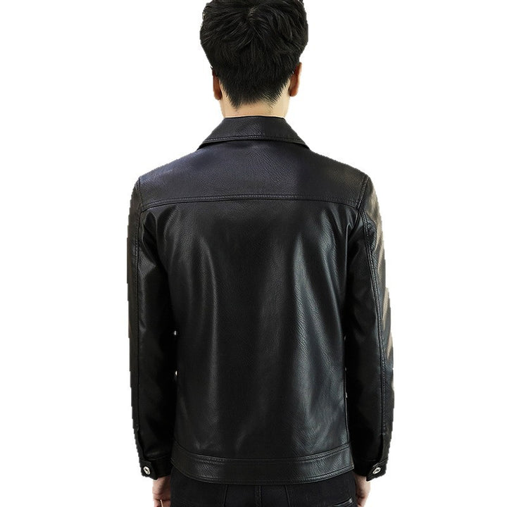 Herren modische Kunstlederjacke mit praktischen Taschen und schickem Schnitt Echoarchiv