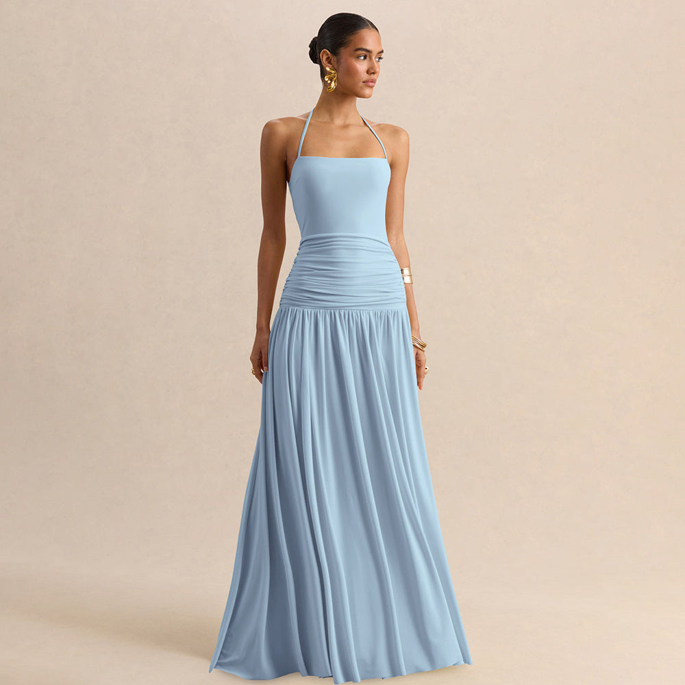 Damen Elegantes Maxikleid mit rüschiertem Oberteil und zarter Silhouette Echo Archiv