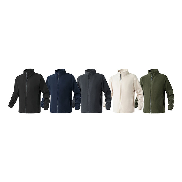 Herren Fleecejacke mit Stehkragen, durchgehendem Reißverschluss und elastischen Bündchen Echo Archiv