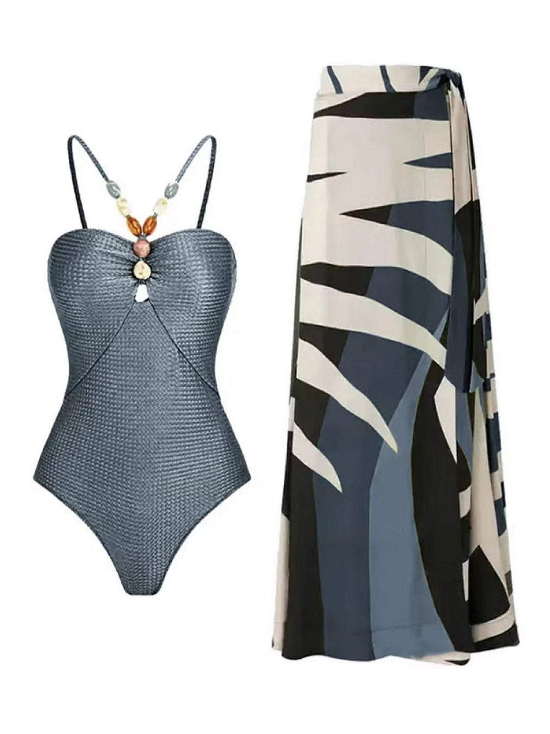 Damen Badeanzug mit trendigem Cut-Out und elegantem Wickelrock Echo Archiv