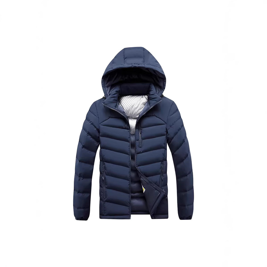 Herren Steppjacke mit Thermoisolierung, Kapuze und reflektierendem Innenfutter – Marzano