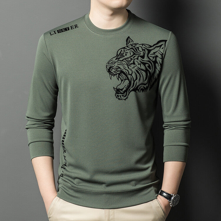 Herren Langarmshirt mit tigerinspirierter Grafik Echoarchiv