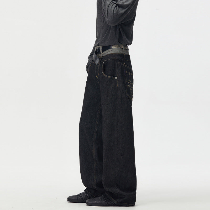 Herren Baggy-Denimhose mit doppeltem Bund und ultrabreitem Bein Echo Archiv