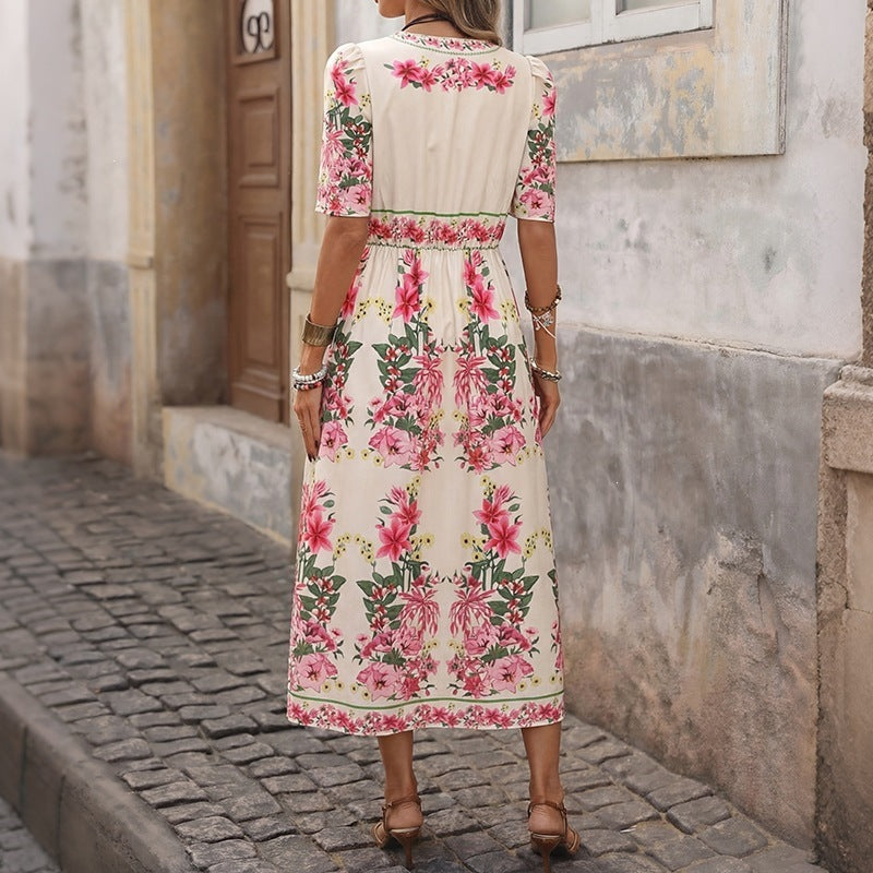 Damen Midi-Kleid mit floralen Muster Echo Archiv