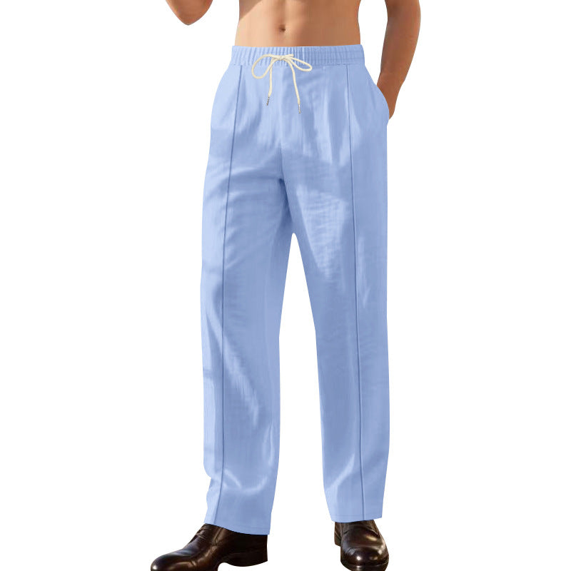 Herren bequeme Freizeit-Baumwollhose mit elastischem Bund und praktischem Kordelzug Echoarchiv