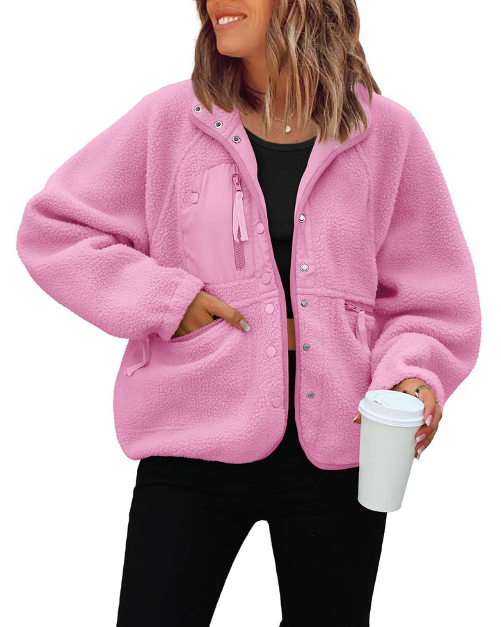 Damen kuschelige Fleecejacke mit praktischen Taschen Echoarchiv