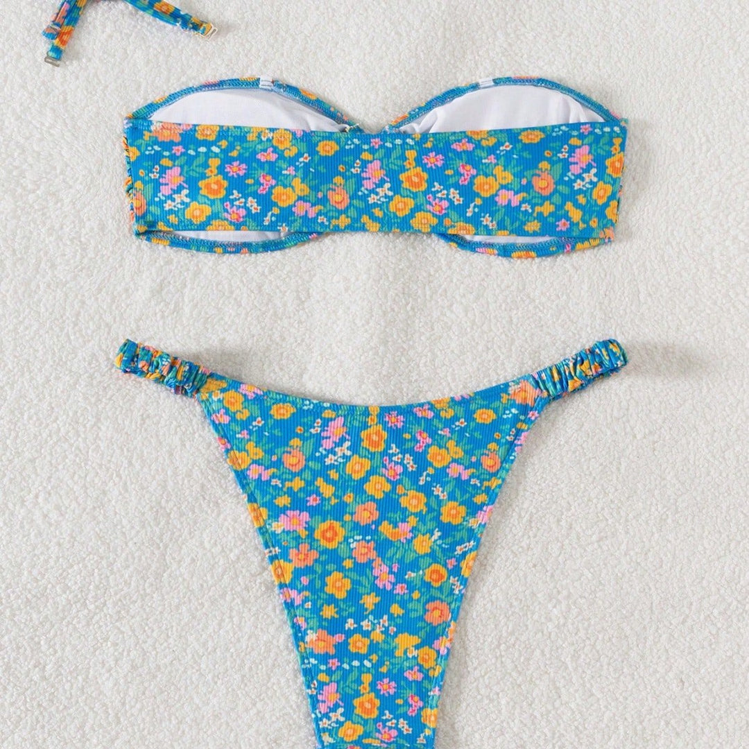 Damen Bandeau-Bikini mit viktorianischem Floralprint Echo Archiv