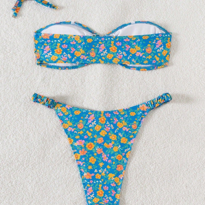 Damen Bandeau-Bikini mit viktorianischem Floralprint Echo Archiv