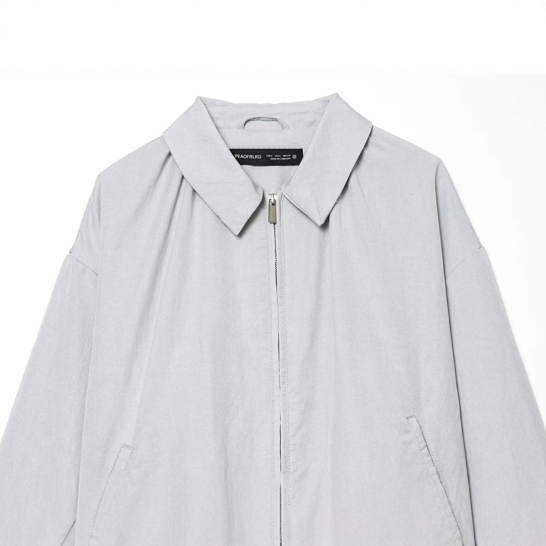 Damen Oversize-Bomberjacke mit Hemdkragen Reißverschluss und elastischem Saum Echo Archiv