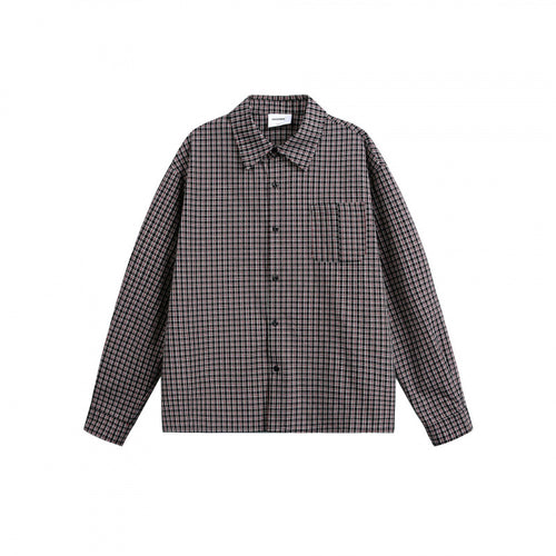 Herren Boxy-Overshirt im feinkarierten Muster mit durchgehender Knopfleiste und aufgesetzter Brusttasche Echo Archiv