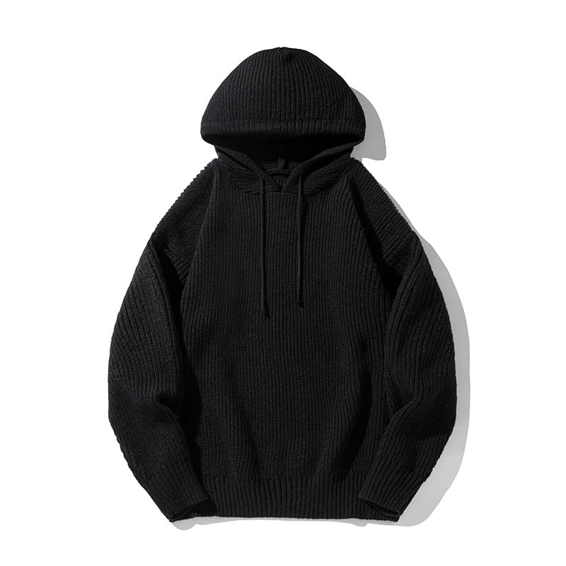 Unisex Grobgestrickter Oversize Kapuzenpullover mit Rippbündchen und Tunnelzug Echo Archiv
