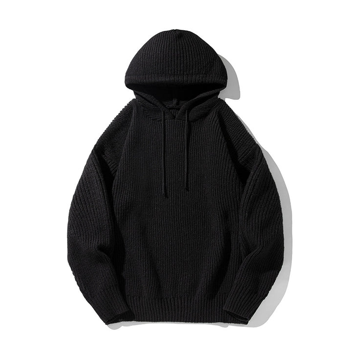 Unisex Grobgestrickter Oversize Kapuzenpullover mit Rippbündchen und Tunnelzug Echo Archiv
