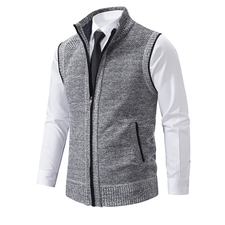 Herren Strickweste mit Reißverschluss und strukturiertem Design Echoarchiv