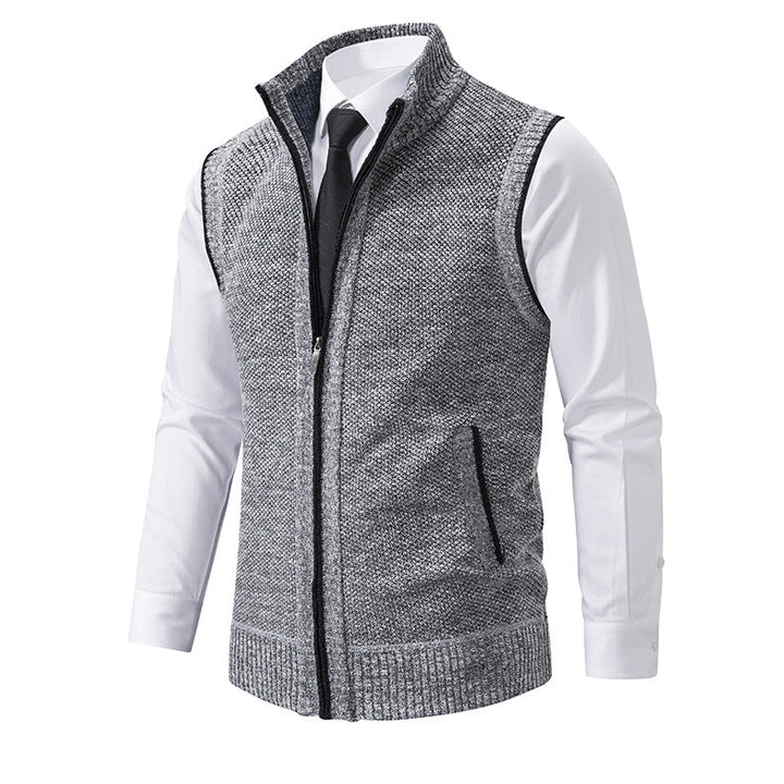 Herren Strickweste mit Reißverschluss und strukturiertem Design Echoarchiv