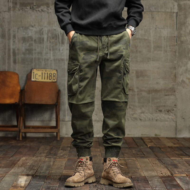 Herren Camouflage Cargo-Jogginghose mit elastischem Bund, Bündchen und Mehrfach-Taschen Echo Archiv