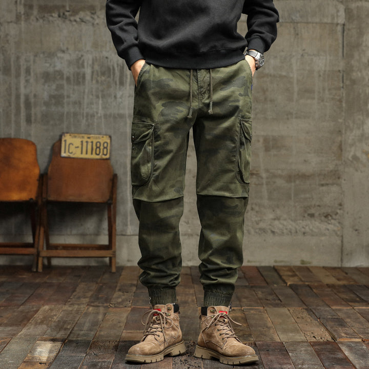 Herren Camouflage Cargo-Jogginghose mit elastischem Bund, Bündchen und Mehrfach-Taschen Echo Archiv
