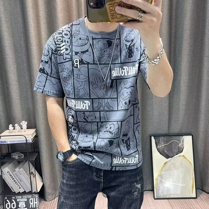Herren lässiges T-Shirt mit kreativem Comic-Design Echoarchiv