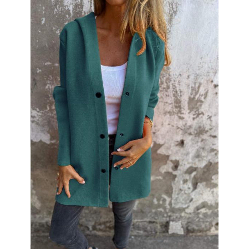 Damen Midilanger Oversize-Mantel aus Wollmix mit klarer Knopfleiste und minimalistischem Revers Echo Archiv