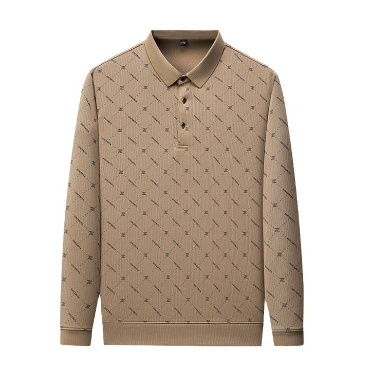 Herren Langarm Poloshirt mit innovativem Muster und atmungsaktiven Eigenschaften Echoarchiv
