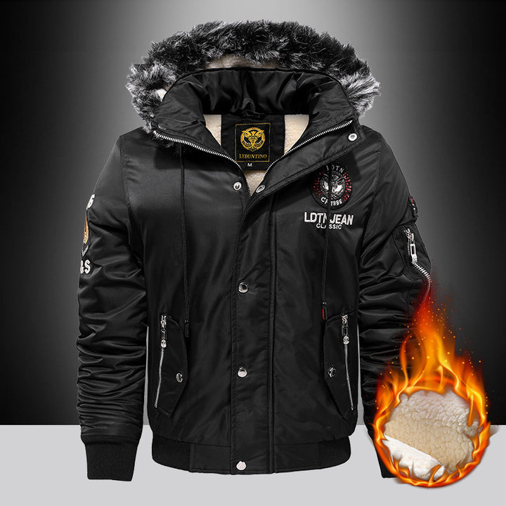 Herren nan gefütterte Winterparka mit Teddyfutter, Kunstfellkapuze und multiplen Reißverschlusstaschen Echo Archiv