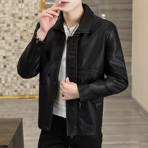 Herren modische Kunstlederjacke mit praktischen Taschen und stylischem Schnitt Echoarchiv