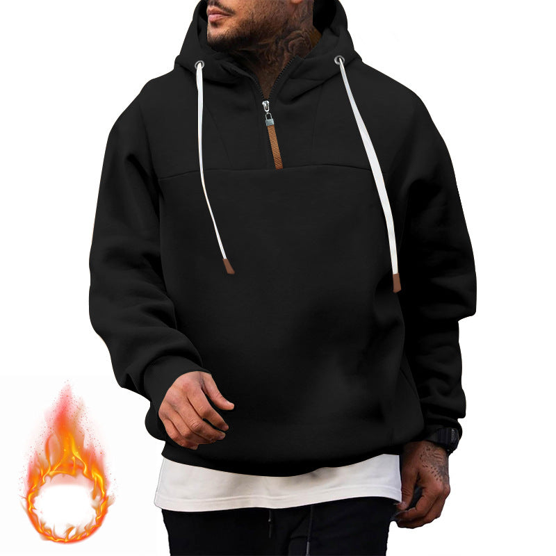 Herren Sport-Hoodie mit hohem Kragen und Reißverschluss Echoarchiv