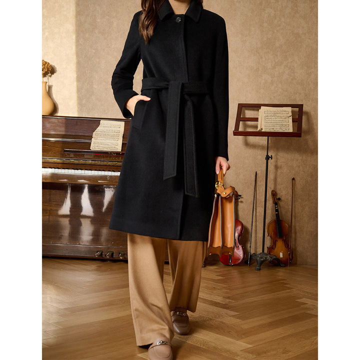Damen Eleganter und stilvoller Wollmantel Echoarchiv