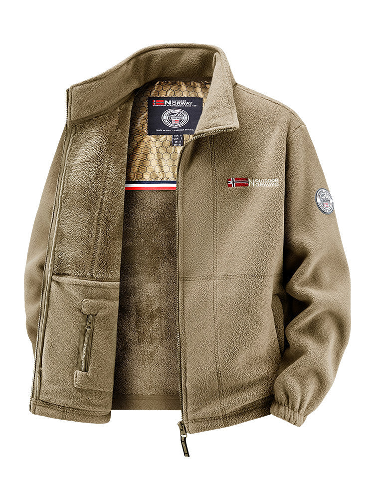 Damen Thermo-Fleecejacke mit wärmendem Teddyfutter, Stehkragen und Reißverschlusstaschen Echo Archiv