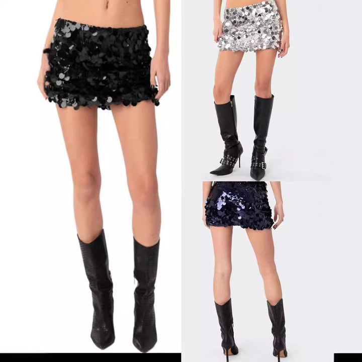 Damen Glitzernder Minirock mit Pailletten Echo Archiv