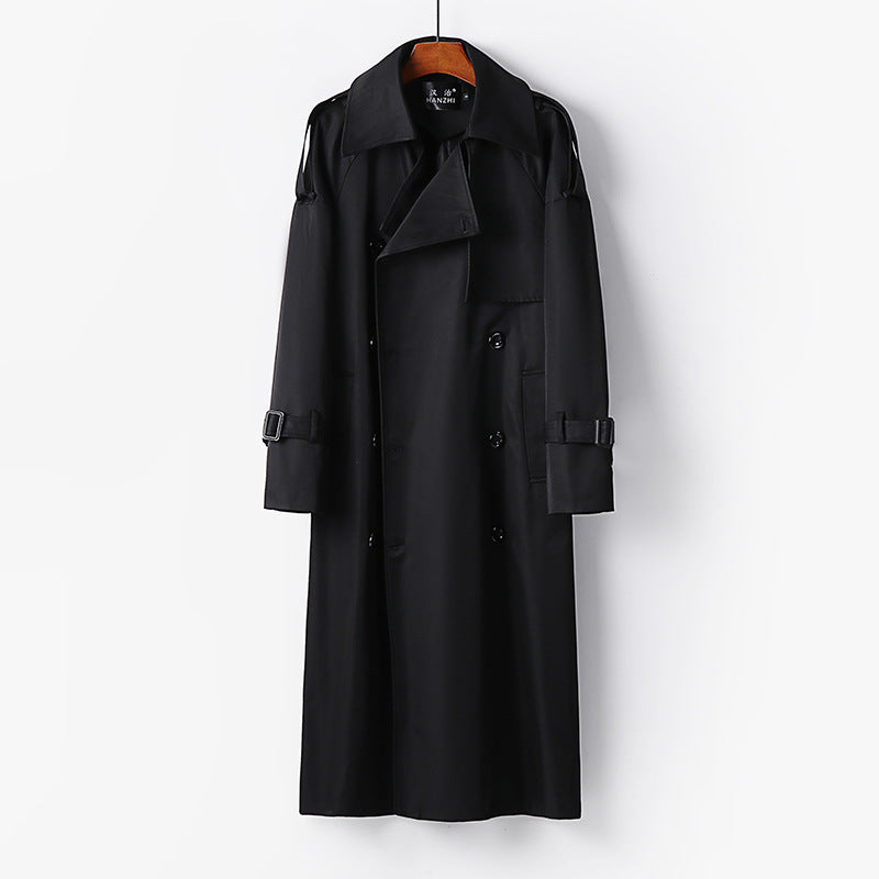 Herren Lang geschnittener Trenchcoat mit doppelter Knopfleiste und Sturmklappe Echoarchiv