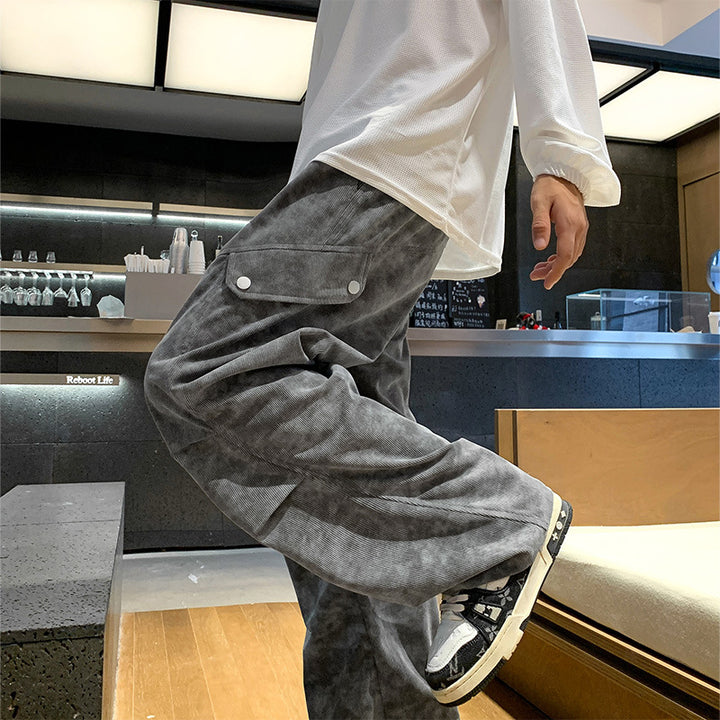 Unisex Weit geschnittene Utility-Hose mit praktischen Taschen Echoarchiv