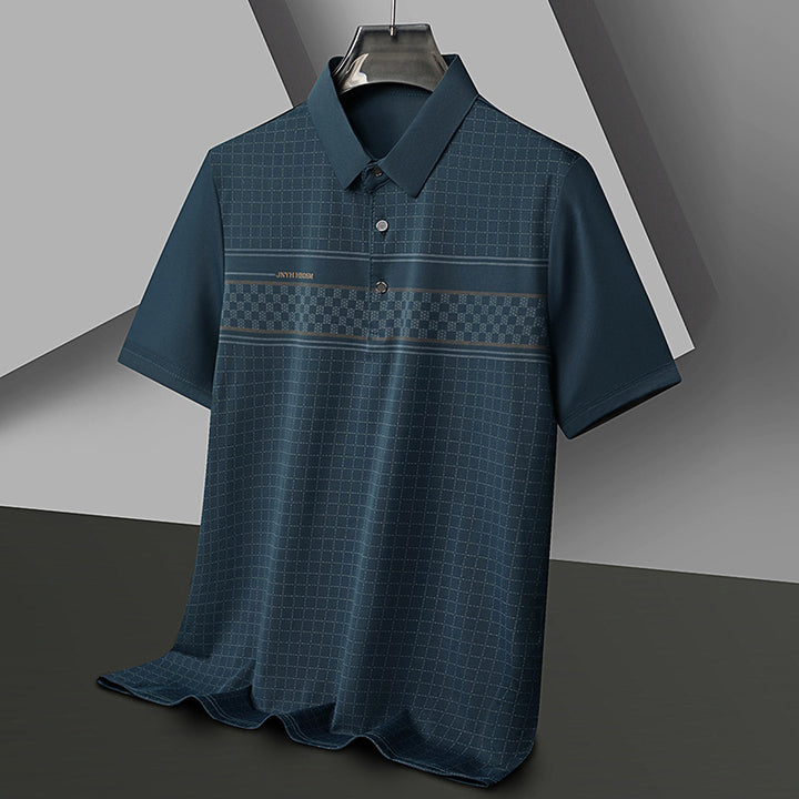 Herren Poloshirt mit atmungsaktivem Piqué-Design und stilvollen Kontraststreifen Echoarchiv