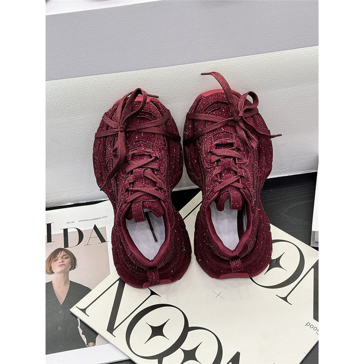 Damen Sportliche glitzernde Chunky-Sneaker mit gepolstertem Komfort – Névara