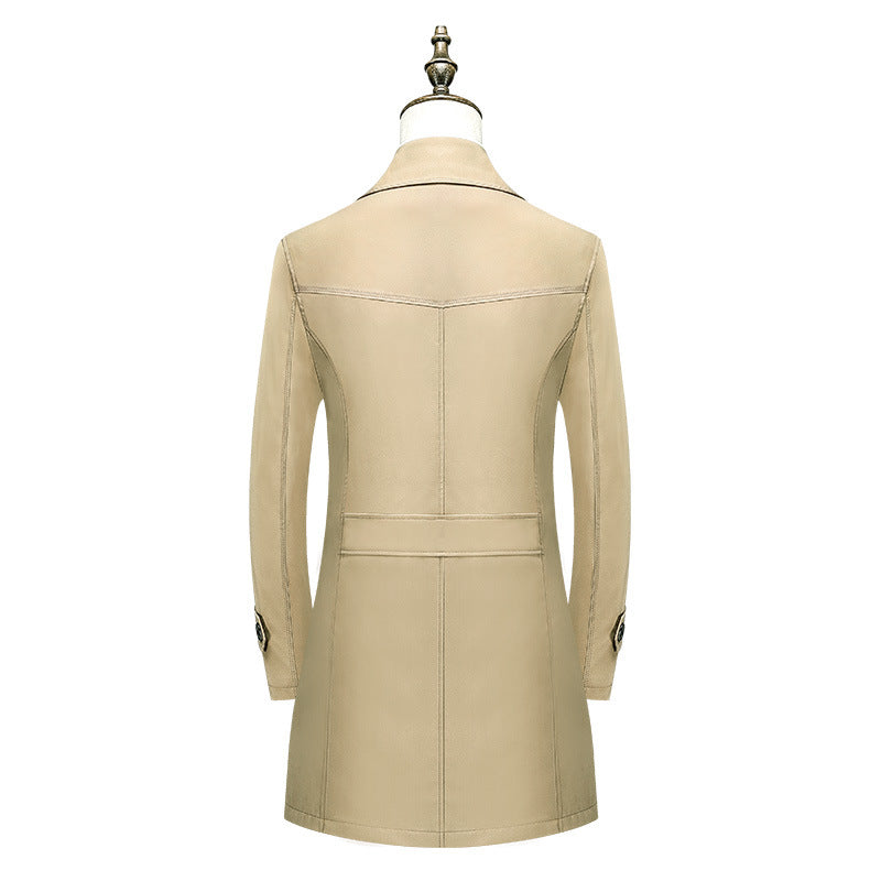 Herren Eleganter Slim-Fit Trenchcoat mit klassischer Knopfleiste und verstellbaren Manschetten Echoarchiv