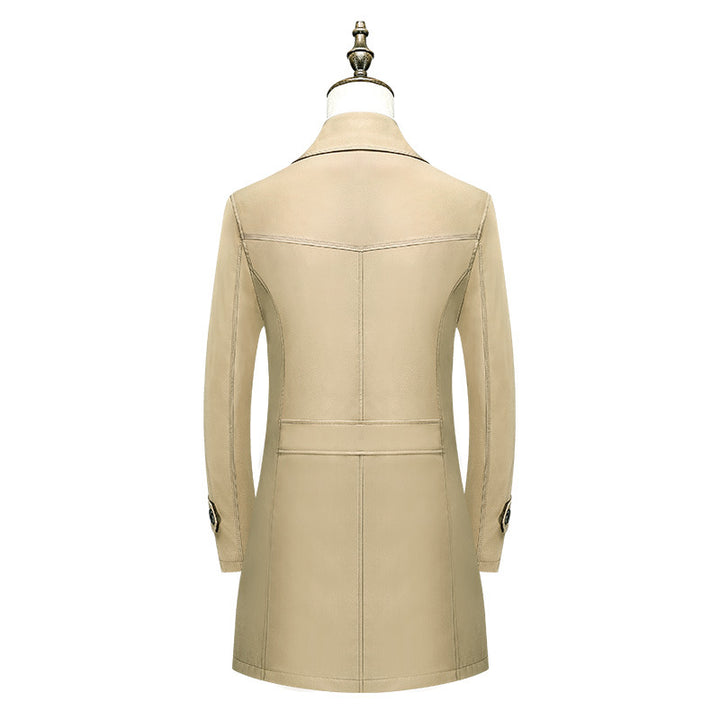 Herren Eleganter Slim-Fit Trenchcoat mit klassischer Knopfleiste und verstellbaren Manschetten Echoarchiv
