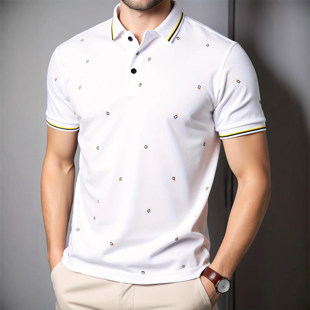 Herren Poloshirt mit modernem Design und dekorativem Muster Echoarchiv
