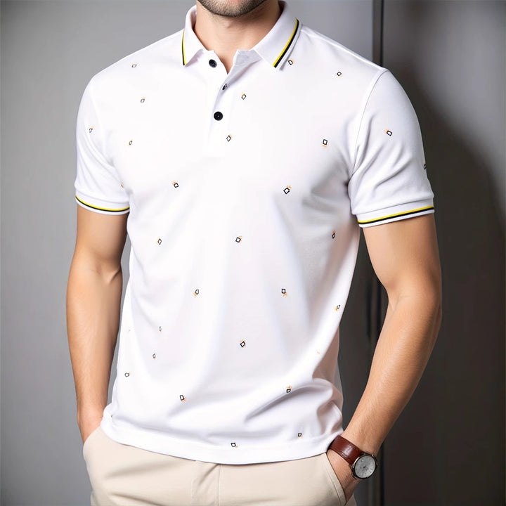 Herren Poloshirt mit modernem Design und dekorativem Muster Echoarchiv