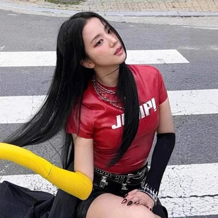 Damen Sportliches Kurzarmoberteil aus glänzendem Funktionsmaterial Echo Archiv