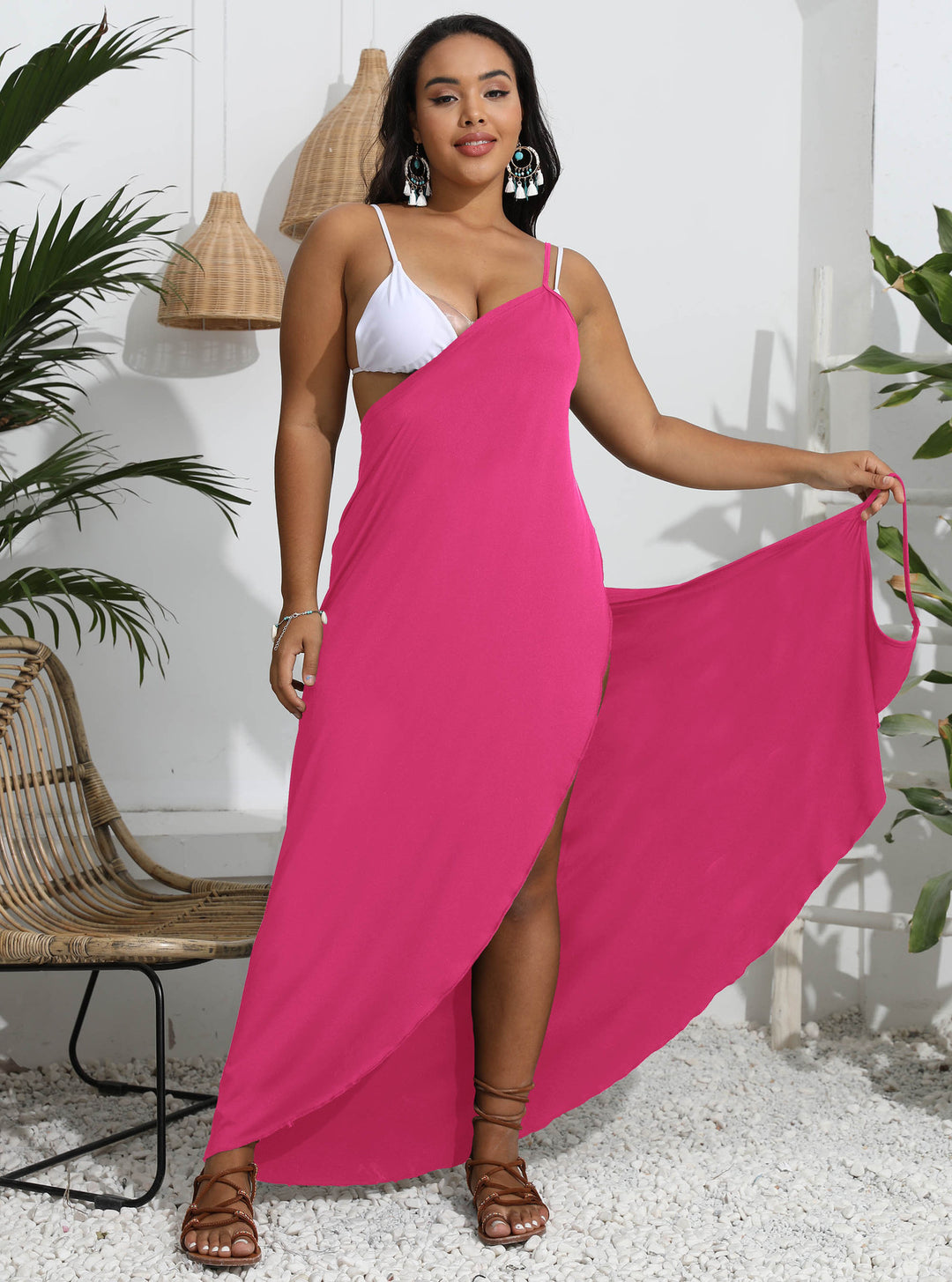 Damen Maxi-Kleid mit angesagtem Wickeldesign Echo Archiv